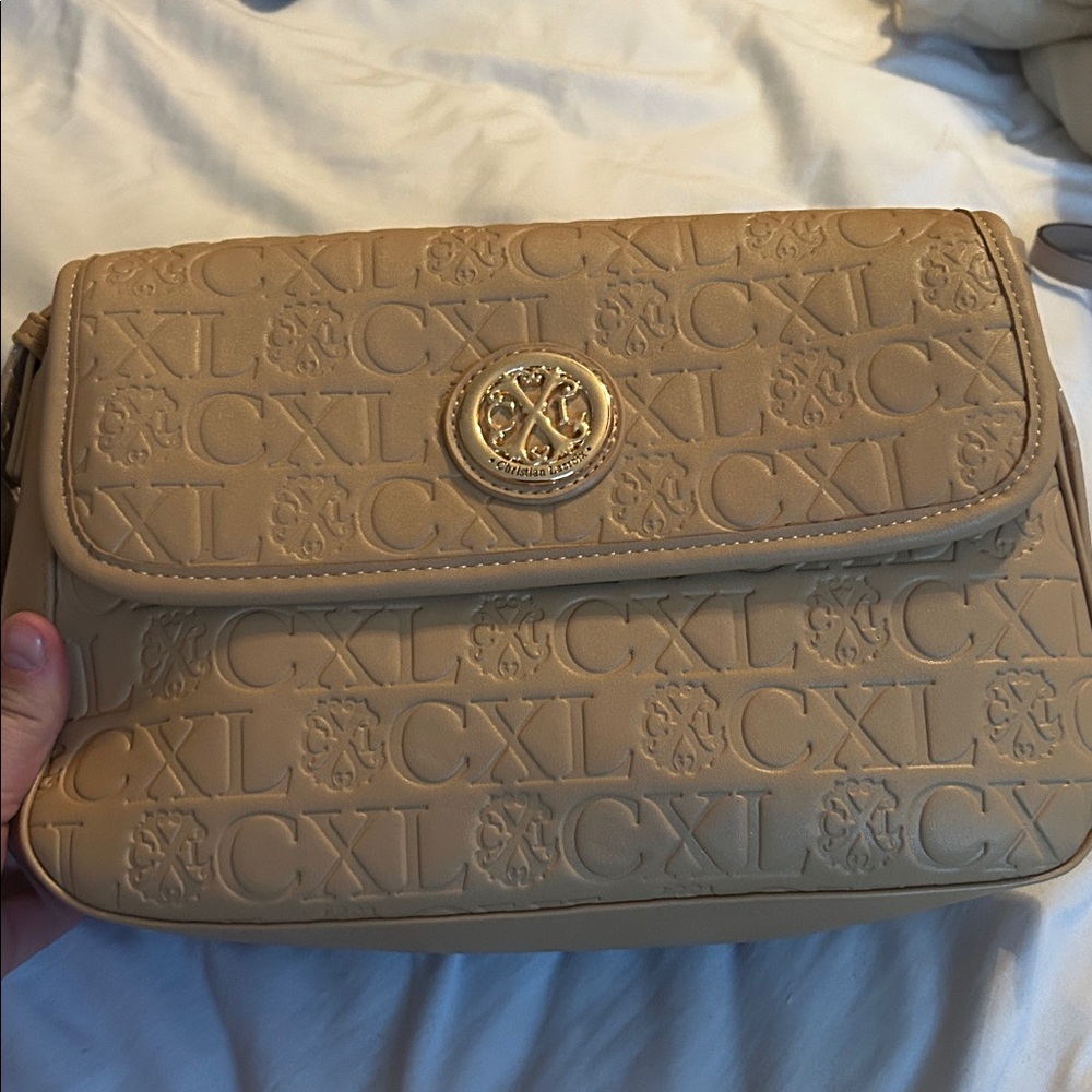 Christian lacroix Tan Embossed Women's Bag‎